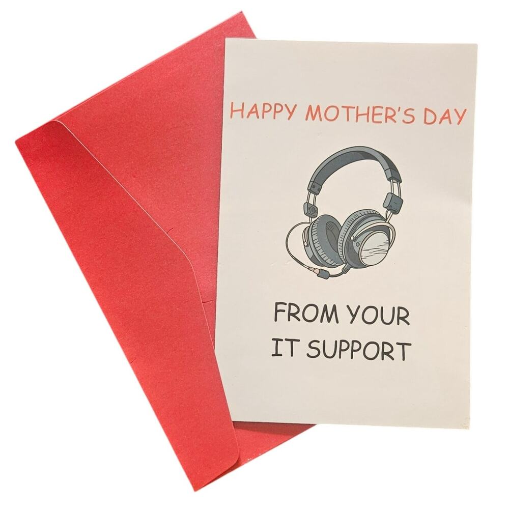 Funny Mother’s Day Card IT Support Joke Tech Humor Mom Card